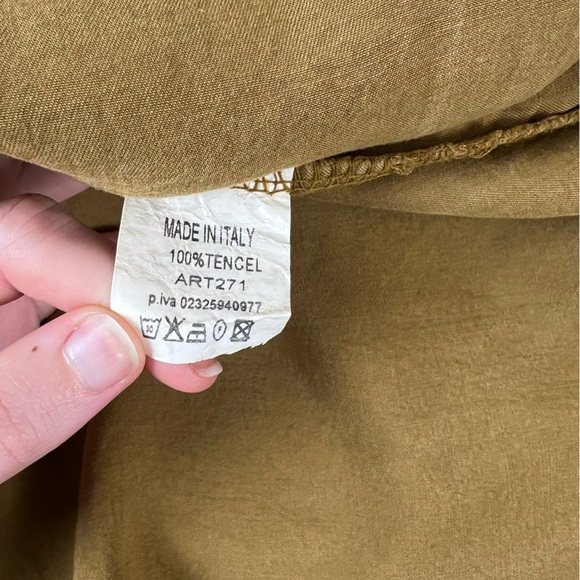 Made In Italy Off The Shoulder Mini Dress Womens Sz S Mustard Yellow Ruffle Flap - Picture 5 of 9